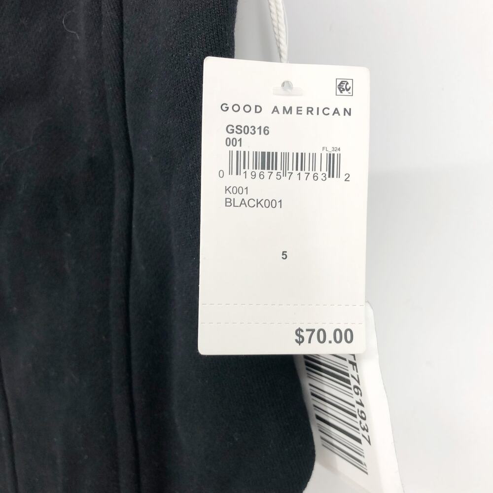 GOOD AMERICAN Sueded Fleece Corset Top 5-XXL Black Side Zipper 100% Cotton NWT - Picture 9 of 12